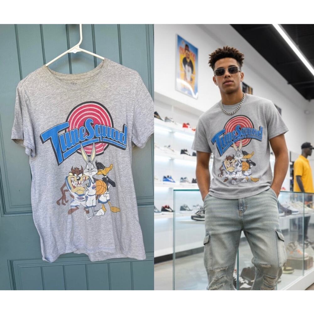 Space Jam Tune Squad T-Shirt Looney Tunes Bugs Taz Daffy Vintage Style Tee S